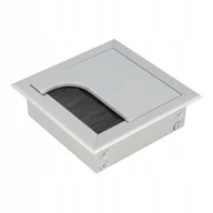 Meble modułowe i akcesoria - Przepust kablowy aluminium 80x80 mm przelotka kablowa srebrna - miniaturka - grafika 1