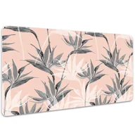 Podkładki na biurko - Mata ochronna na blat Czarno białe kwiaty 100x50 cm, Dywanomat - miniaturka - grafika 1