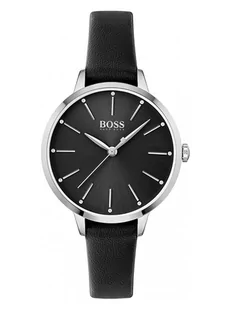 Zegarek Hugo Boss Zegarek kwarcowy "Symphony" w kolorze srebrno-czarnym - Zegarki damskie - miniaturka - grafika 1