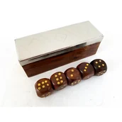 Gry planszowe - Drewniany Zestaw 5 Kości K6 w Pudełku - miniaturka - grafika 1