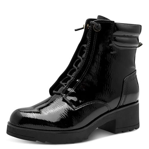 Marco Tozzi Damskie 2-25243-45 modne kozaki, czarne patent, 39 EU, ^, 39 EU
