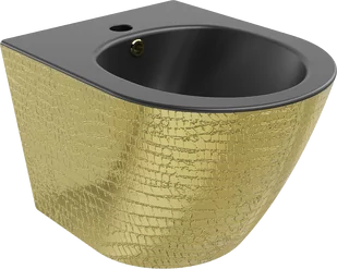 Mexen Lena bidet wiszący, czarny mat/złoty wzór łuski - 35224878 - Bidety - miniaturka - grafika 1