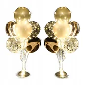 Balony i akcesoria - Zestaw stojaków na balony Srebrne czarne z łańcuchem LED Dekoracje balonowe - miniaturka - grafika 1