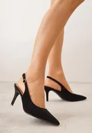 Czółenka - Czarne Sandały na Szpilce z Odkrytą Piętą Nevilianae - miniaturka - grafika 1