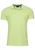 Koszulki męskie - Superdry Polo Liso Koszulka męska, Wapno kwasowe, M - miniaturka - grafika 1