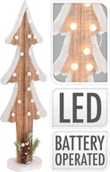 Oświetlenie świąteczne - Choinka drewniana 15 LED ozdoba bożonarodzeniowa na baterie 60 cm - miniaturka - grafika 1