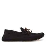 Mokasyny męskie - Mokasyny Tommy Hilfiger Hilfiger Folded Suede Driver FM0FM05385 Granatowy - miniaturka - grafika 1