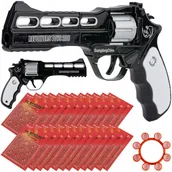 Figurki dla dzieci - PISTOLET NA KAPISZONY SPŁONKĘ HUKOWY METALOWY SPŁONKA 24x72 1728 STRZAŁÓW - miniaturka - grafika 1