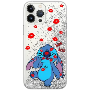 Etui płynny brokat do Apple IPHONE 12 / 12 PRO Disney: Stich 017 oryginalne i oficjalnie licencjonowane, Srebrny - Etui i futerały do telefonów - miniaturka - grafika 1