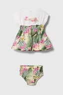 Sukienki i spódniczki dla dziewczynek - Guess sukienka niemowlęca kolor biały mini rozkloszowana - miniaturka - grafika 1