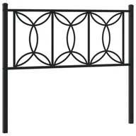 Inne meble do sypialni - vidaXL Metalowe wezgłowie, czarne, 107 cm - miniaturka - grafika 1