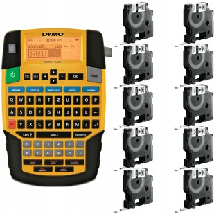 Drukarka etykiet DYMO Rhino 4200 dla elektryka, instalatora, przemysłu s0955990 + 10 taśm DYMO IND 9mm x 5,5m (biała / czarny na - Drukarki kart i etykiet - miniaturka - grafika 1