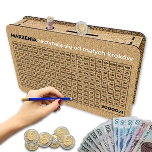 Skarbonka wykreślana marzenia Cel 20000 zł - Skarbonki - miniaturka - grafika 1