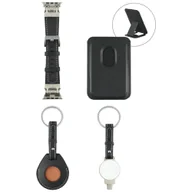 Ładowarki do telefonów - Zestaw akcesoriów 4w1 4smarts Style portfel MagSafe, ładowarka do Apple Watch, pasek do Apple Watch, etui na AirTag, czarny - miniaturka - grafika 1