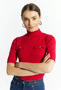 Sweter damski z krótkim rękawem - Monnari - Swetry damskie - miniaturka - grafika 1