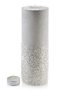 ŚWIECA LAMPION WALEC 120X360 DIAMENT BIAŁY PORCELANA - Świeczniki - miniaturka - grafika 1