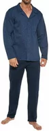 Piżamy męskie - Rozpinana bawełniana piżama męska Plus Size Cornette 114/51 denim 3XL-5XL - miniaturka - grafika 1