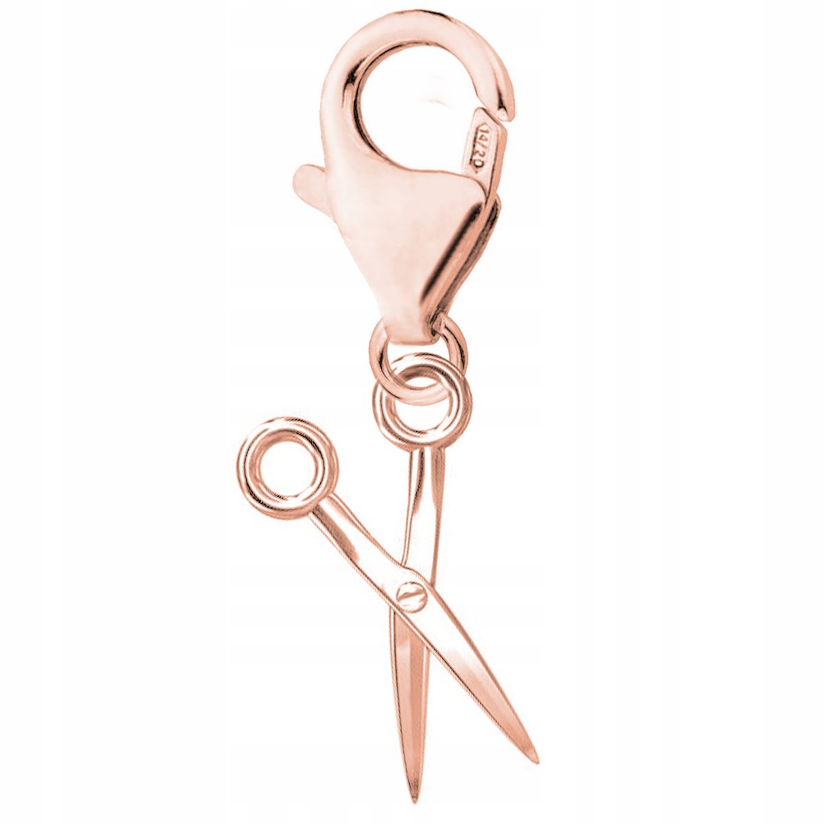 Zawieszka Pozłacana Karabińczyk z Nożyczkami Nożyczki Nożyce SREBRO 925