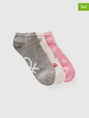 Skarpetki damskie - Benetton Skarpety (3 pary) w kolorze szarym, jasnoróżowym i białym - miniaturka - grafika 1