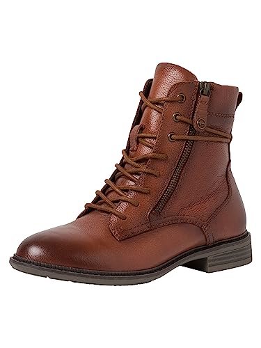 Tamaris Comfort Damskie 8-85102-41 skórzane Comfort Fit wymienna wkładka, klasyczna, boczny zamek błyskawiczny, botki, koniak, 36 EU Weit