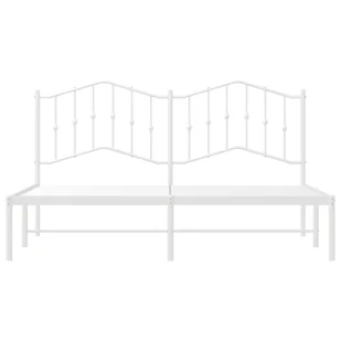 Metalowa rama łóżka z wezgłowiem, biała, 160x200 cm Lumarko! - Łóżka - miniaturka - grafika 6