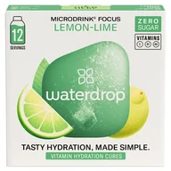 Soki i napoje niegazowane - Waterdrop Microdrink Focus, witaminowa kostka nawadniająca, lemon-lime, 12 sztuk - miniaturka - grafika 1