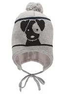 Czapki damskie - Sterntaler Chłopięca czapka z pomponem czapka psa, srebrny nakrapiany, 47 - miniaturka - grafika 1