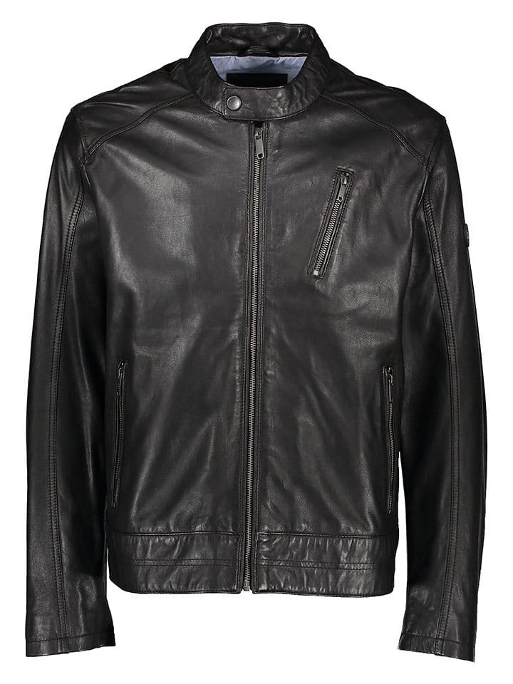 Bugatti Skórzana kurtka w kolorze czarnym