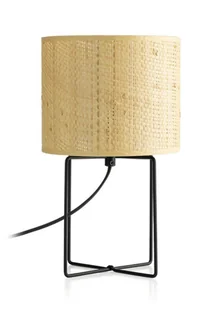 Lampa stołowa czarna geometryczna podstawa rattanowy kremowy abażur Rattan 1xE27 15W Luminex - Lampy stojące - miniaturka - grafika 1
