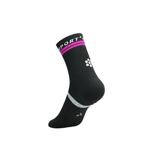COMPRESSPORT Skarpetki do biegania PRO MARATHON SOCKS V2.0 black/safe yellow/neo pink - Skarpetki sportowe męskie - miniaturka - grafika 7