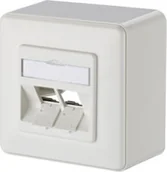 Gniazdka elektryczne - Metz METZ CONNECT Puszka połączeniowa Keystone natynkowa 2-portowa pusta biała - miniaturka - grafika 1