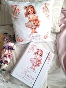 Kalendarze - ZESTAW DZIEWCZYNKA Z MISIEM, teczka i poduszka, prezent na narodziny, roczek - miniaturka - grafika 1