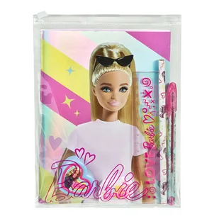 Zestaw przyborów szkolnych w saszetce 7 el. Barbie - Przybory szkolne - miniaturka - grafika 1