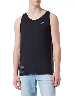 Koszulki sportowe męskie - FILA Rachow męska koszulka na ramiączkach/Cami Shirt, Black Beauty-Iron Gate, XL - grafika 1