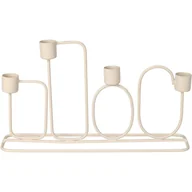 Świeczniki - Świecznik metalowy jasnoszary na 4 świeczki, 27 x 15,7 cm - miniaturka - grafika 1