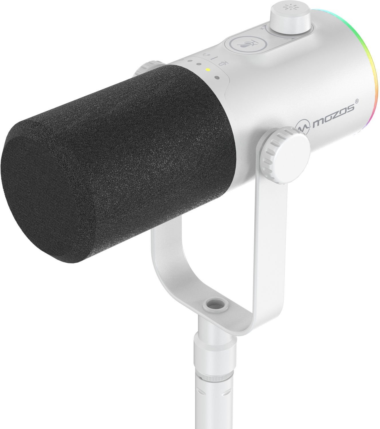 Mikrofon Mozos Mozos GM-ONE-WH mikrofon dynamiczny USB XLR RGB LED biały