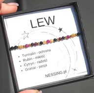 Bransoletki - LEW bransoletka zodiakalna na gumce - miniaturka - grafika 1