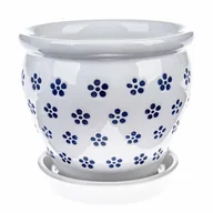 Donice - Osłonka ceramiczna na doniczkę Pękata, biały, 12,5 x 12 cm - miniaturka - grafika 1