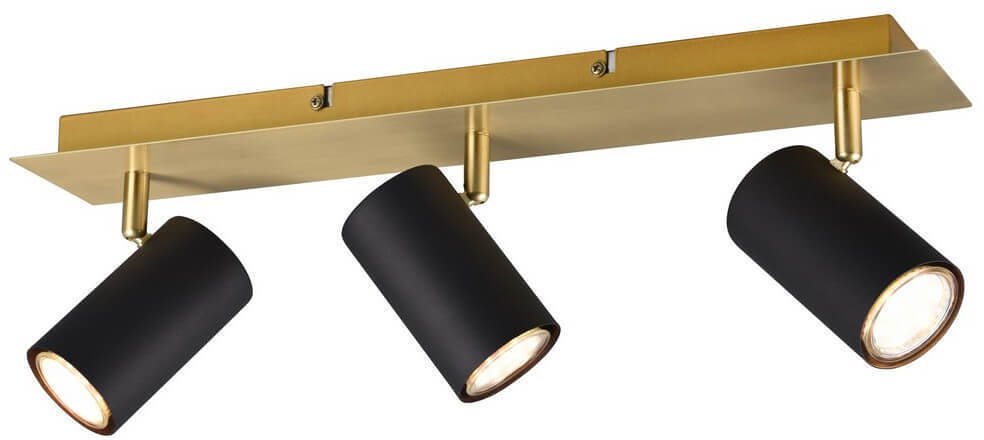 Lampa sufitowa Trio Potrójna lampa sufitowa VANTOS DL380802400 Trio reflektorki czarna złota