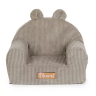 Krzesła obrotowe dla dzieci - Fotelik piankowy dla dziecka sofka dziecięca z uszami sztruks beżowy - miniaturka - grafika 1