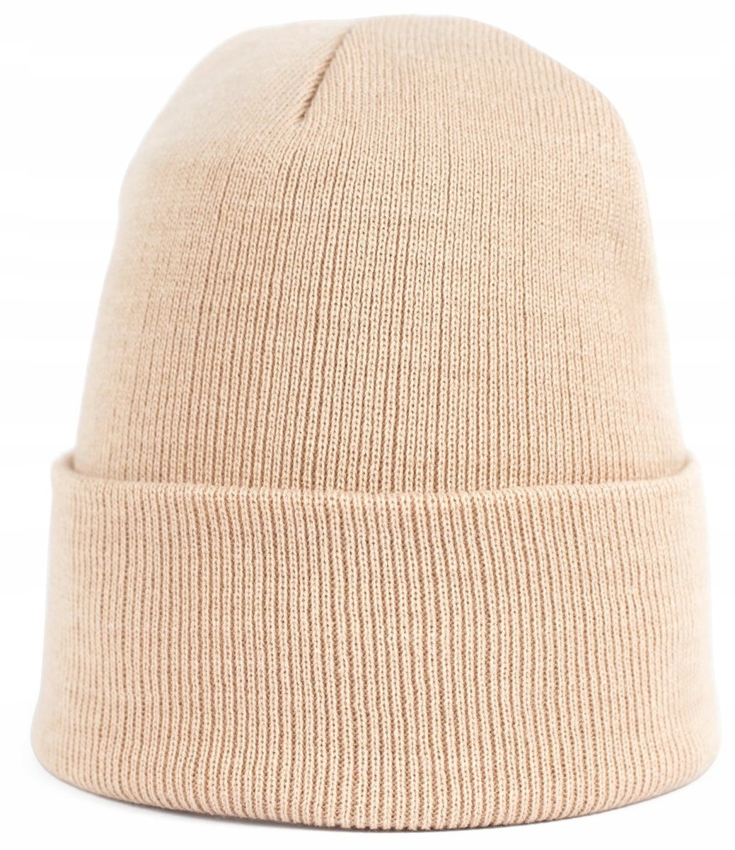 Czapka Zimowa Damska Męska Beanie Podwijana Uniwersalna Casualowa Jesienna