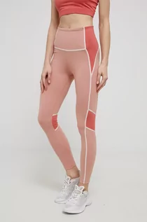 Legginsy - Reebok legginsy damskie kolor pomarańczowy gładkie - grafika 1