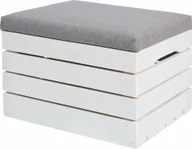 Inne meble do sypialni - Elior Biała drewniana skrzynia z siedziskiem Alva 2X- 38 kolorów - miniaturka - grafika 1