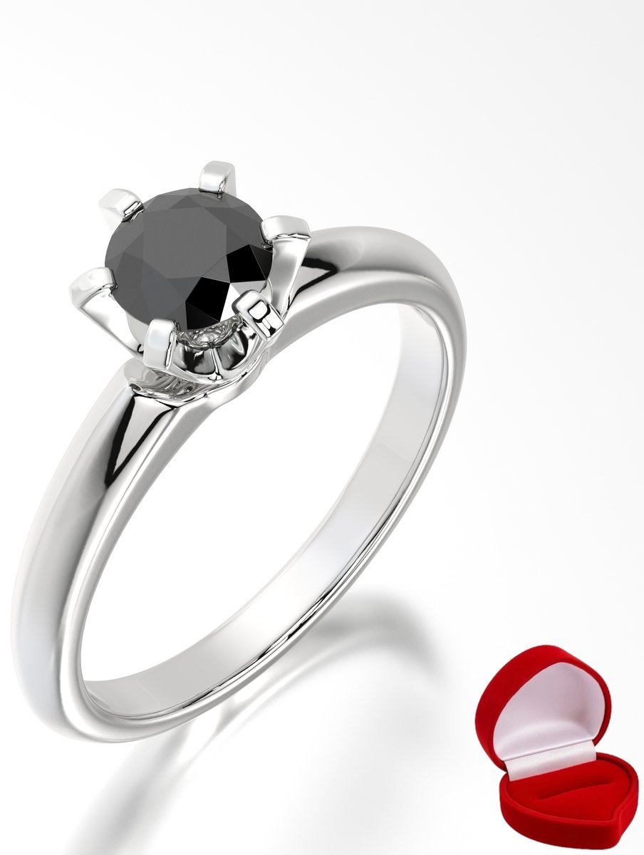 ZŁOTY PIERŚCIONEK ZARĘCZYNOWY 585 14k BRYLANT CZ. 0,50 ct BIAŁE ZŁOTO R26