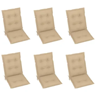 vidaXL Poduszki na krzesła ogrodowe, 6 szt., beżowe, 100x50x7 cm - Poduszki ogrodowe - miniaturka - grafika 2