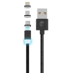 Forever Kabel magnetyczny 3w1 2,5A 1m czarny - Kable USB - miniaturka - grafika 1