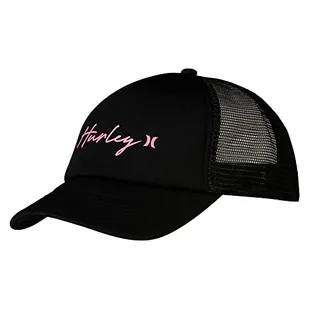 Hurley Damska czapka typu trucker W Icon Script, czarny/różowy, jeden rozmiar, Czarny/różowy, Rozmiar uniwersalny - Czapki damskie - miniaturka - grafika 1