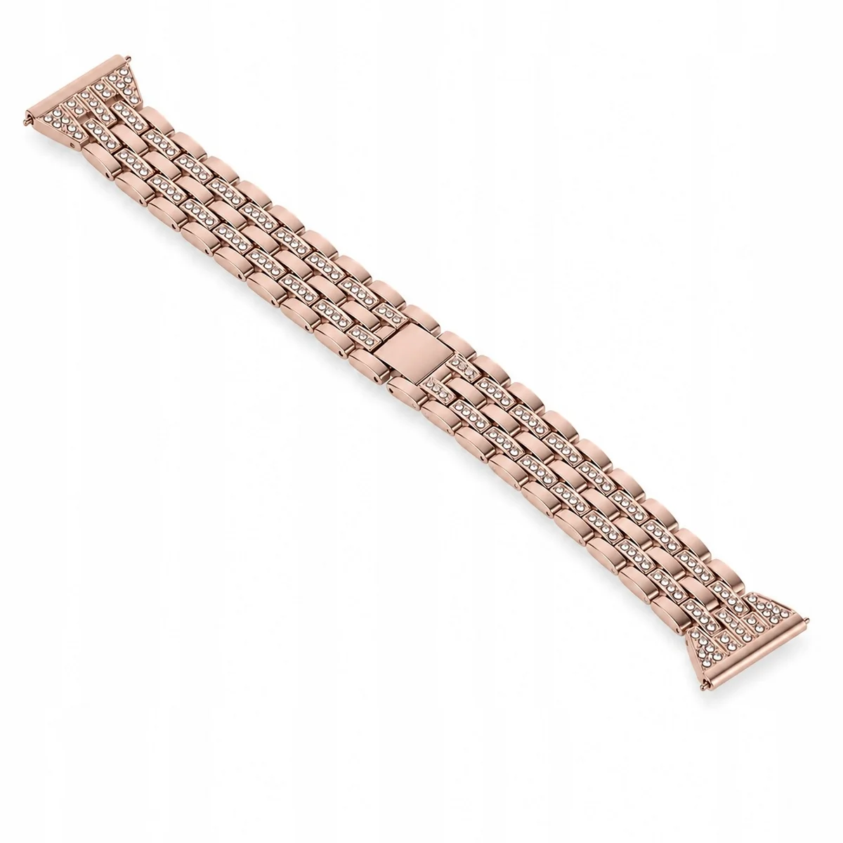 Bransoleta do Smartwatch 22 mm Rose Gold Cyrkonie Metalowa Regulowana Lux
