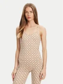 Koszulki i topy damskie - Guess Top V5YP11 MC03W Beżowy Slim Fit - miniaturka - grafika 1