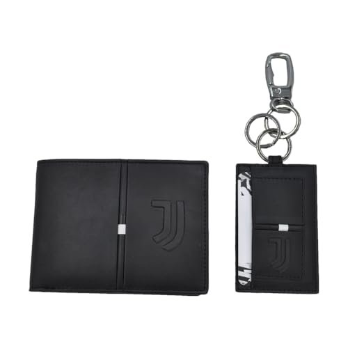 JUVENTUS 100% skórzany portfel i brelok 133447, czarne, Standard, Współczesny